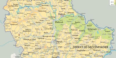 નકશો લક્ઝમબર્ગ શારીરિક