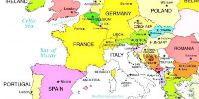 યુરોપ નકશો દર્શાવે છે લક્ઝમબર્ગ